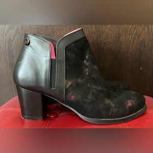 Chanii.B Plume - Black Suede/Leather Multi Smoke ankle boots Size 9